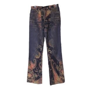 Archive Roberto Cavalli SS2001 Paisley Print Denim Jeans Size S